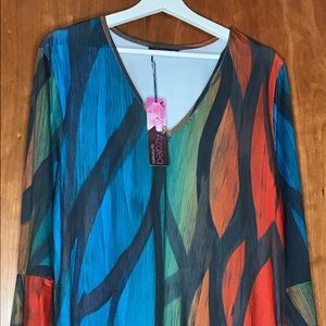 Dress top shirt multi color NWT
